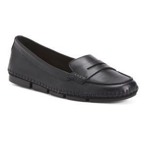 Saydo black leather flat Size 8